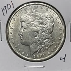 1901 MORGAN SILVER DOLLAR, AU DETAILS