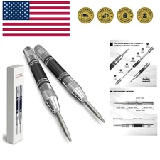 2 Pack Automatic Center Punch, 5 inch Heavy Duty Steel Spring Loaded Center H...