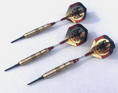 3 Dartpfeile Soft Dart RED - GOLD Arrow je 18 Gramm Darts + 50 Dartspitzen Neu