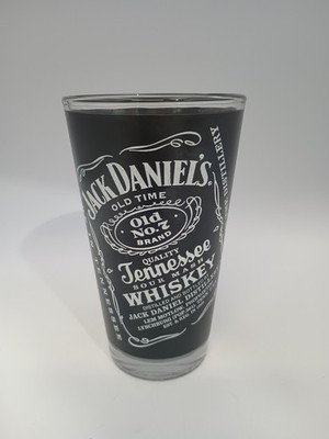 Jack Daniels Whiskey old No 7 Black Glass Bar Ware 