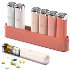 Pill Organizer 3X a Day for Women   Weekly Organizer,Detachable Pink