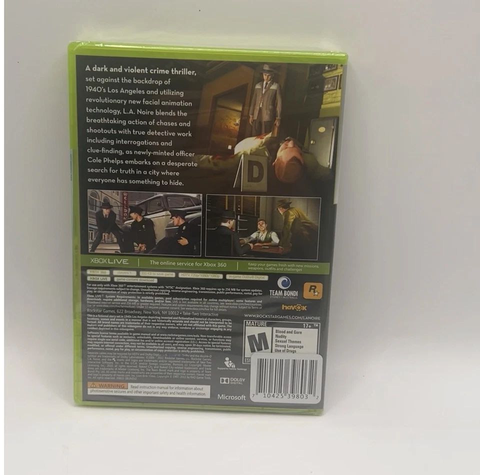Microsoft Xbox 360 LA Noire NEW SEALED - Image 2 of 2
