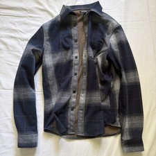 Express Men  s Plaid Long Sleeve Button-Up Shirt Size Small