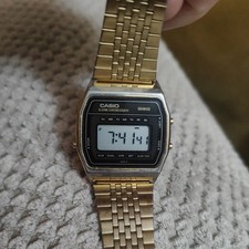 Vtg Casio A661G Digital Watch Men's Alarm Chrono Gold Tone Module 237 Rare 1980s