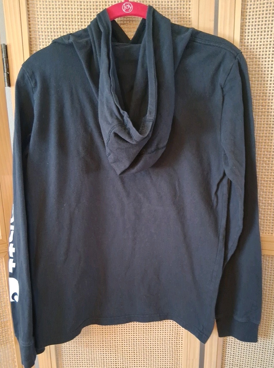 Carhartt Youth Long Sleeve T-Shirt Black Hooded 100% Cotton 14/16 thumbnail 4