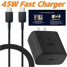 45W Type C Charger 2m Fast Charging Cable / Charger Adapter for Samsung Galaxy