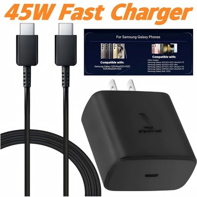 45W Type C Charger 2m Fast Charging Cable / Charger Adapter for Samsung Galaxy