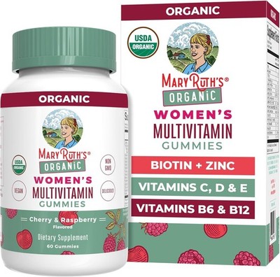 Mary Ruth's Organic Women's Multivitamin 60 Cherry & Raspberry Flavored Gummies