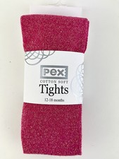 PEX PARTY TIGHTS - Cherry Red Sparkly Glitter  -  Cotton Soft - 2 pairs