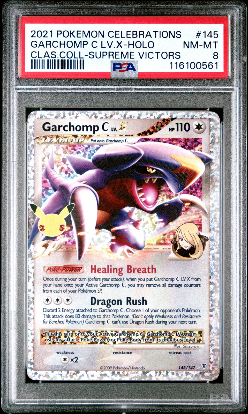 2021 POKEMON CELEBRATIONS CLASSIC COLL #145 GARCHOMP C LV.X-HOLO PSA 8