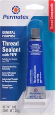 Permatex 80631-12PK Thread Sealant with PTFE, 1 oz. Pack of 12 , White