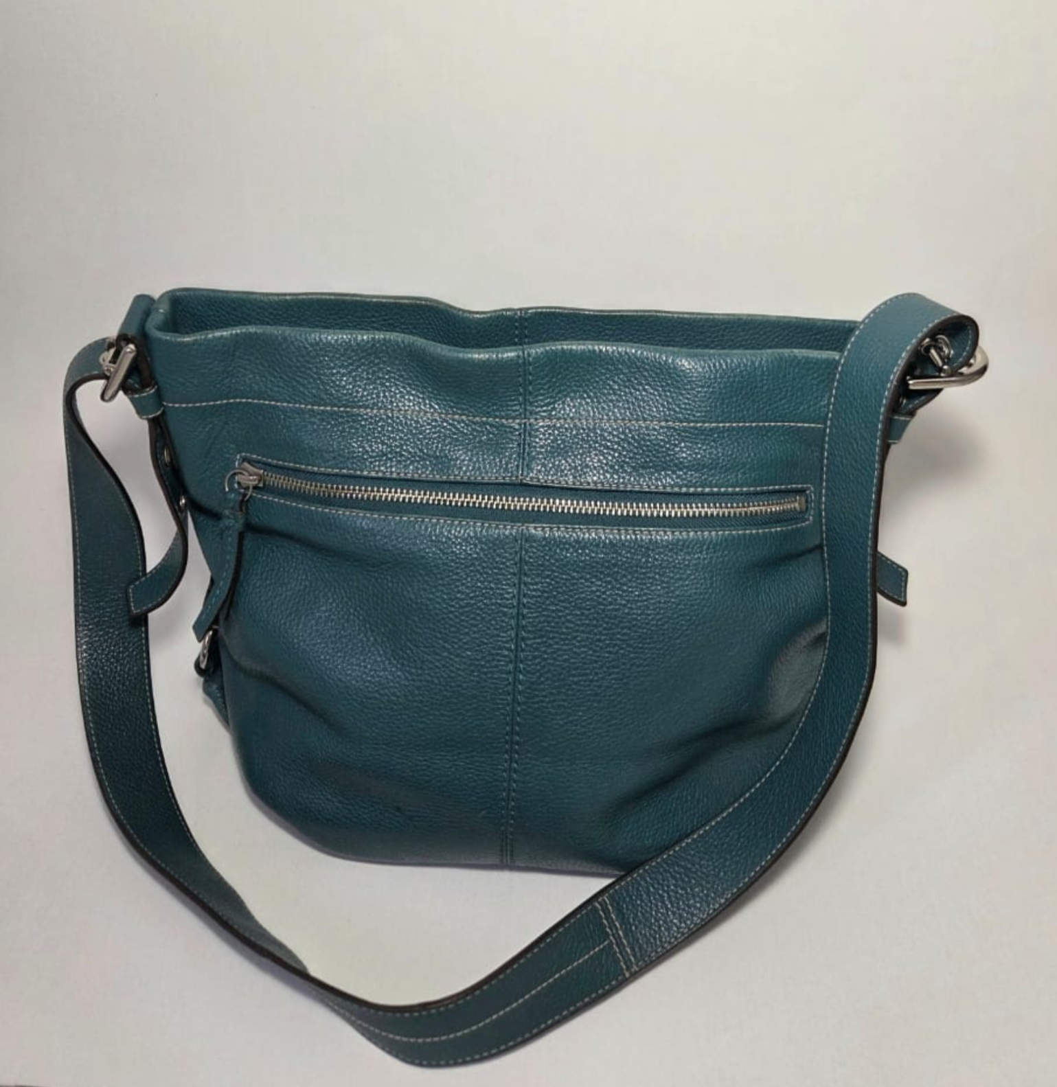 Coach Leather Duffle Shoulder Crossbody Bag Teal Blue Women’s Vintage