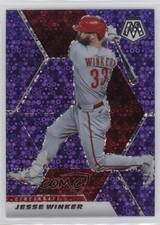2021 Panini Mosaic Quick Pitch Purple Mosaic Prizm 5/50 Jesse Winker #67 0c2