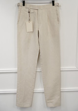 Men Suitsupply Pants Linen  Cotton Beige Brentwood Size EU44 UK/US34