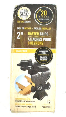 Nuvo Iron Rafter Clips 2'' 12 Piece Kit 1.5'' x 1.95'' Ornamental Design Steel