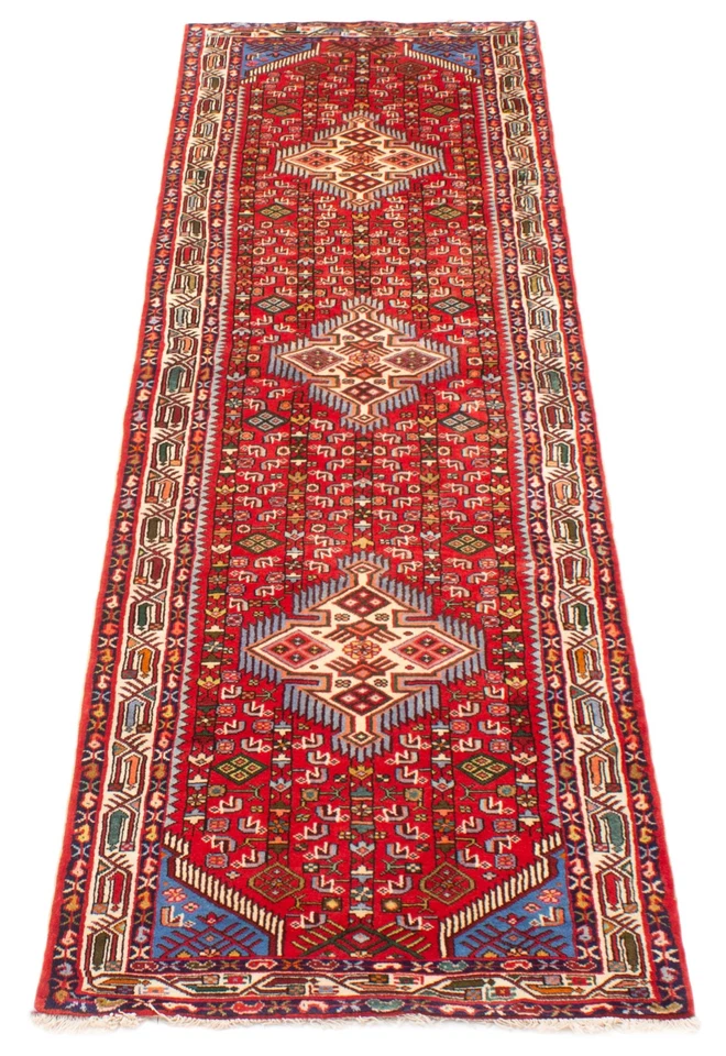 Vintage Hand-knotted Runner Rug 2'9" x 9'8" Traditional Oriental Wool Carpet - Image 3 of 4
