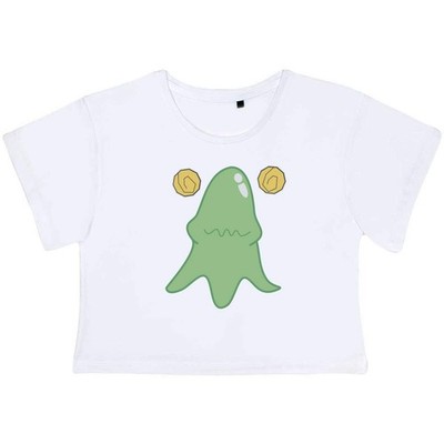 'Slime Creature' Women's Cotton Crop Tops (CO047992)