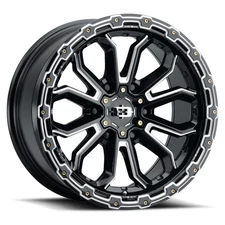VISION 405 Korupt 16X8 5X127 Offset 0 Gloss Black Milled Spoke (Quantity of 4)
