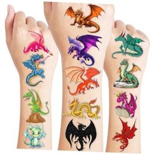 96PCS Dragon Temporary Tattoos Stickers Pre-Cut for Kids Boys Girls