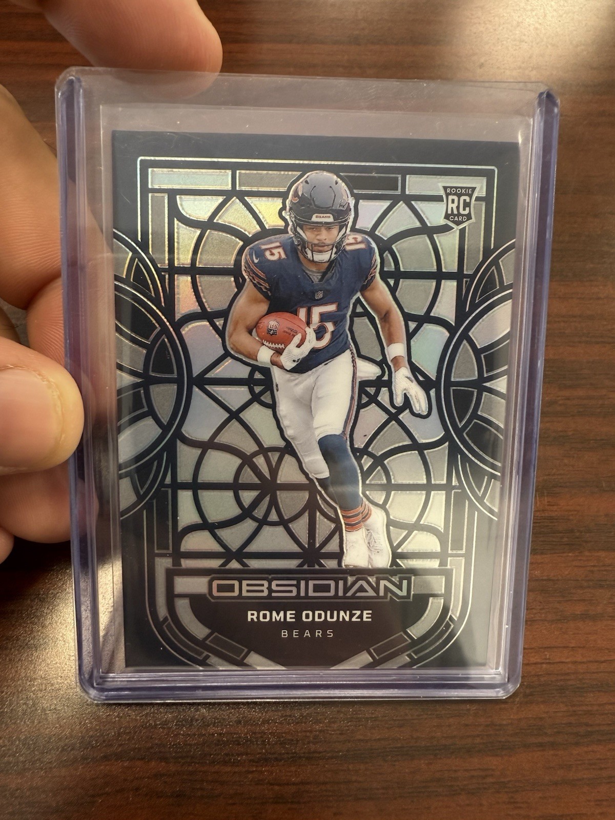 2024 Panini Obsidian Rome Odunze Black Stained Glass Rookie # 14 Case Hit SSP