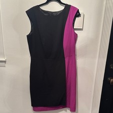 AB Studio Black and Purple Colorblock Mini Dress Size 16