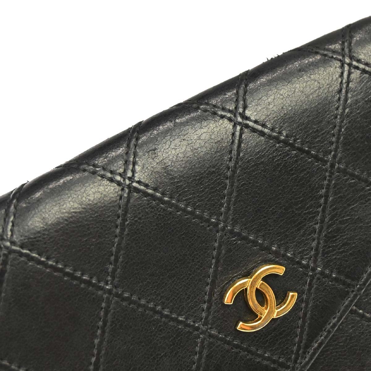 Chanel Envelope Gusset Chevron Lambskin Black Leather Wallets Accessory — image 9