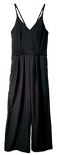 Halara Womens Medium Black Pocket Wide Slip On Romper