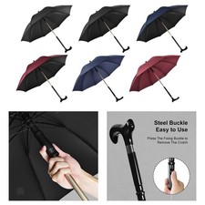 Cane Umbrella Crutch Umbrella Heavy Duty Frame Lightweight Walking Rod Umbrella