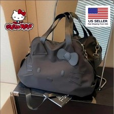 Hello Kitty Black Large Tote Travel Bag Crossbody Carry-On Trolley Sleeve NEW