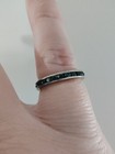 ​Vintage Sterling Silver Channel Set Emerald Green CZ Eternity Ring Band Sz 4.75 — photo 6