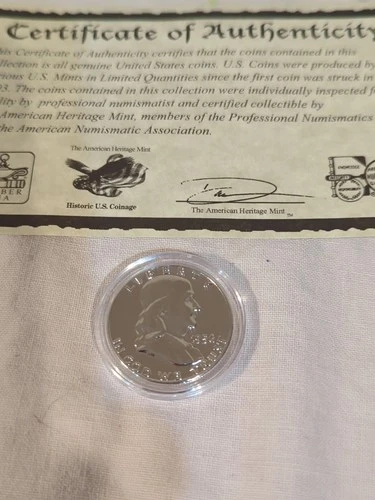 1956 Franklin Half Dollar PROOF GEM Uncirculated Silver Coin From US Mint Set