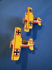 Pair Vintage Tin Litho Biplane German Toys “31” Decorative WWI Style