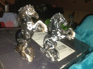  Horse Salt Pepper Shakers Porcelain Japan Vintage