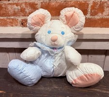 VTG Fisher Price Puffalump Baby Mouse Plush Rattle Ruffle 1988 Vintage Baby EUC