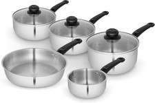 Image of Swan Townhouse 5 Piece Stainless Steel Cookware Set, Suitable for All Hob Types