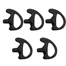 5 Pair XS Left & Right Earbud Earmold for Earpiece Acoustic Tube Radio Black