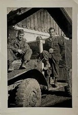 WW2 Era Photo U.S. GIs On A Muddy Military Vehicle
