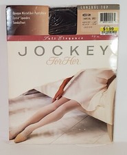 Vtg Jockey For Her Soft Elegance Microfiber Pantyhose Medium Charcoal Grey 1994
