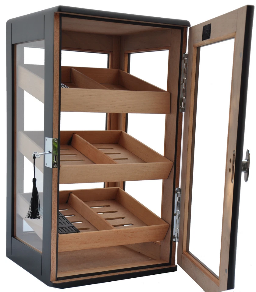 Humidorschrank für 75 Zigarren DIGITALES HYGROMETER glasscheiben humidor schrank - Bild 2 von 4