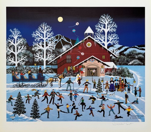 Jane Wooster Scott MOONLIGHT MERRIMENT Hand Signed Limited Edition Lithograph - Picture 5 of 9