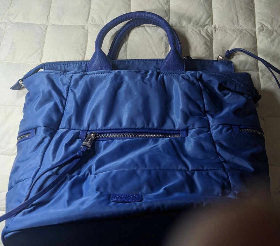 Co-Lab Royal Blue Nylon Silver Hardware Leather Trim 16w 13t 7.5d 5sd - Image 3 of 4