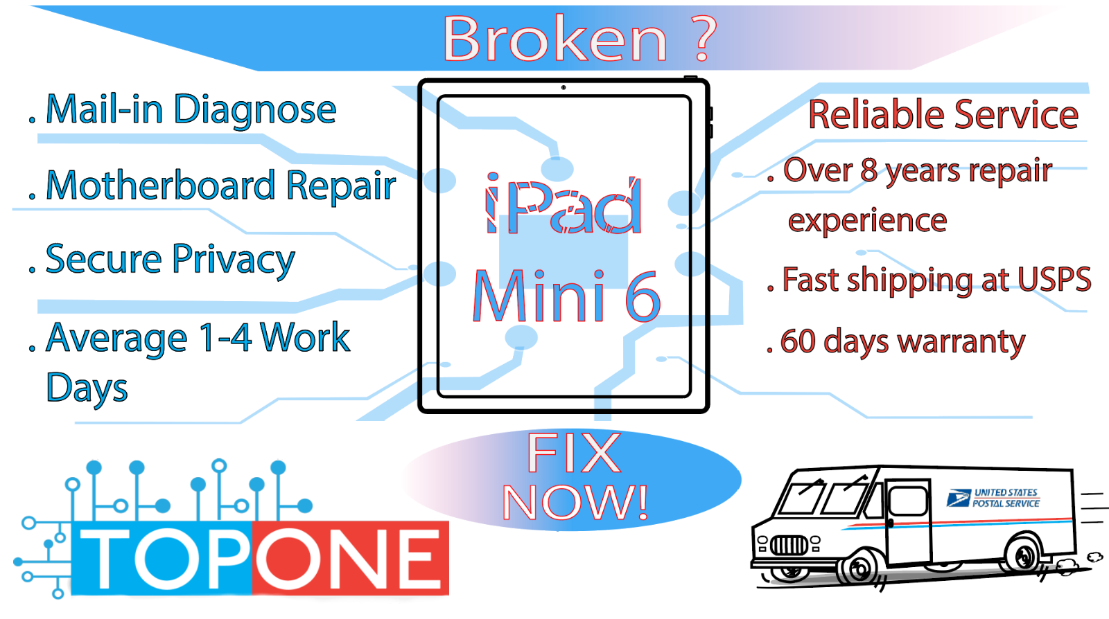 iPad Mini 6 No Power PM IC Logic Board Repair Service-image