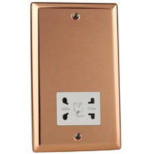 Polished Copper White Range Light Switch Plug Socket Accessories Varilight Urban