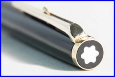 1978 Montblanc Classic Lever Ballpoint Pen # 380 Deep Black & Gold / Blue Ink