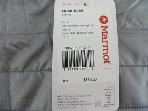 NEW Men's Marmot Variant Jacket-Small, Gray (900287) - Picture 3 of 17