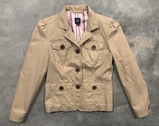 VINTAGE Gap Blazer Womens Sz 6 Beige Jacket Big Buttons Y2K