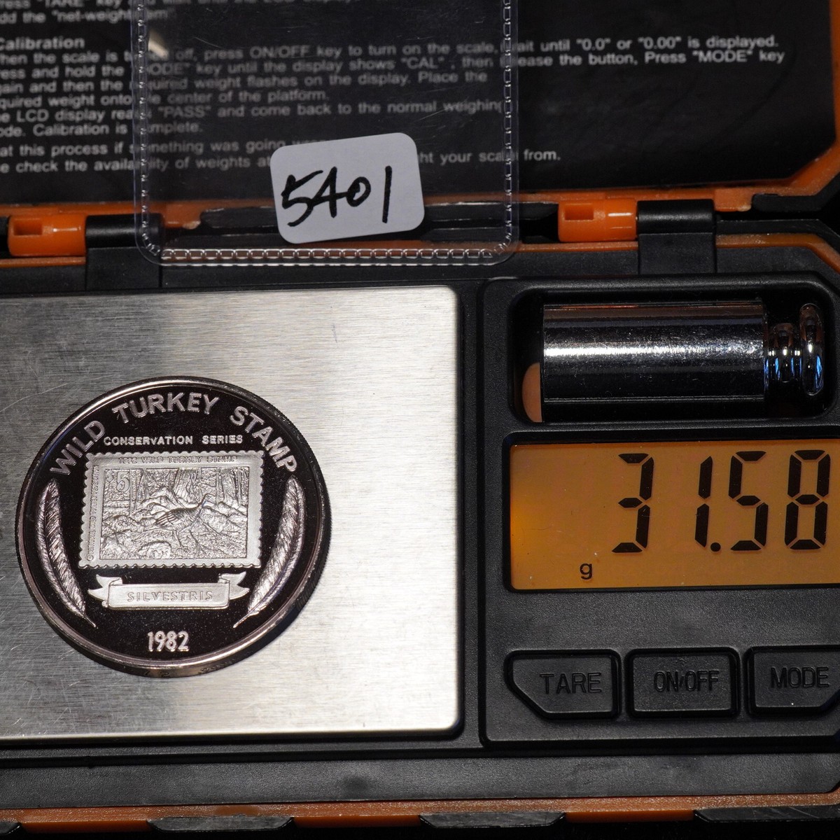 1982 Wild Turkey Stamp Federation Silvestris TONED 1oz 999 Silver