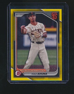 MAUI AHUNA 2024 BOWMAN YELLOW PARALLEL 44/75 #BP-26