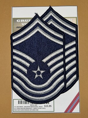 USAF - CHIEF MASTER SERGEANT [E-9] / MALE-DRESS RANK [1958-1991] Merrowed Edge