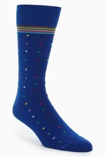 Paul Smith Men's Diamond Dot Socks in Cobalt Blue, One Size, Italy, NWT